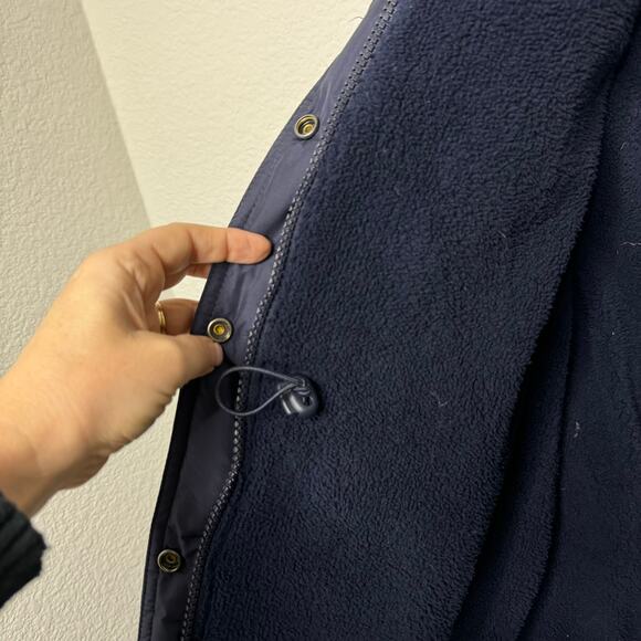 VIntage J Crew Women's Down Fill Puffer Vest Navy Blue Pockets Size Medium Y2K - Picture 5 of 6